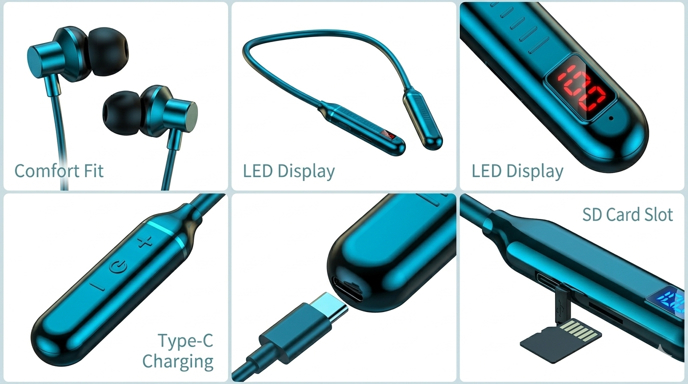 LED Display Neckband — Front View